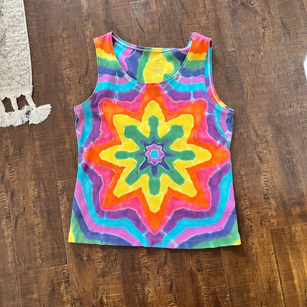 Vintage Colorful Tie-Dye Women's Tank Top